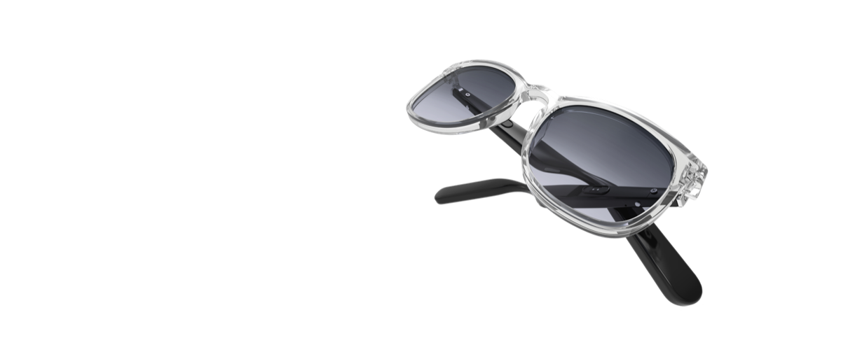 Lucyd Lyte glasses showing speaker technology