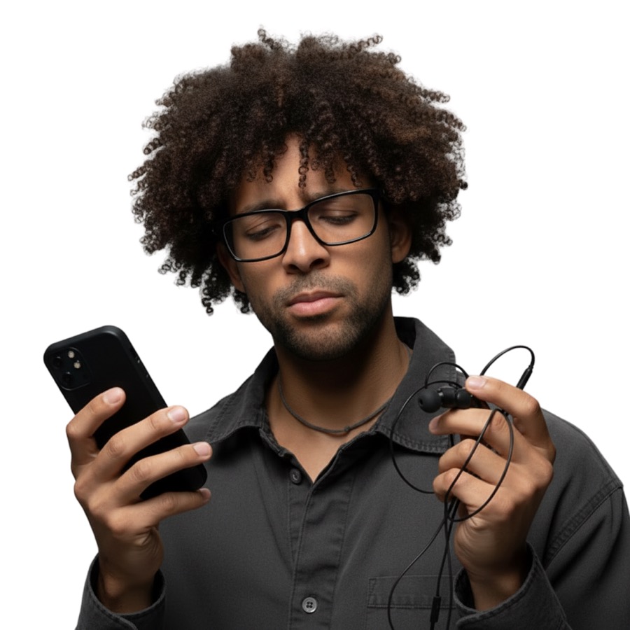 Glasses + Earbuds + Phone = Too Much